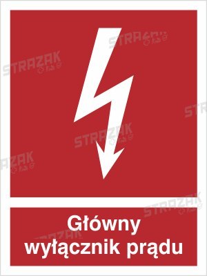 GŁÓWNY WYŁĄCZNIK PRĄDU - płyta fotoluminescencyjna 10x15cm