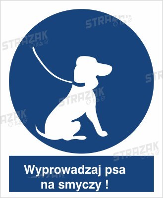 NAKAZ WYPROWADZANIA PSA NA SMYCZY - folia samoprzylepna 20x30cm
