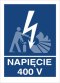 NAPIĘCIE 400V - płyta sztywna 20x30cm