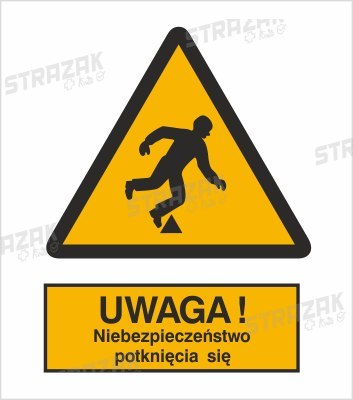 OSTRZEŻENIE PRZED NIEBEZPIECZEŃSTWEM POTKNIĘCIA - płyta sztywna 20x30cm