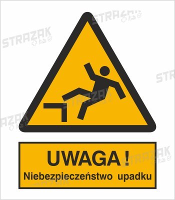 OSTRZEŻENIE PRZED NIEBEZPIECZEŃSTWEM UPADKU - płyta sztywna 20x30cm