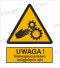 OSTRZEŻENIE PRZED NIEBEZPIECZEŃSTWEM WCIĄGNIĘCIA RĘKI - folia samoprzylepna 20x30cm