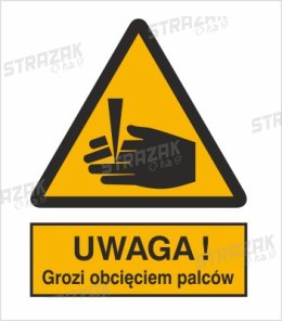 OSTRZEŻENIE PRZED OBCIĘCIEM PALCÓW - płyta sztywna 20x30cm