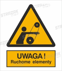 OSTRZEŻENIE PRZED RUCHOMYMI ELEMENTAMI - płyta sztywna 20x30cm