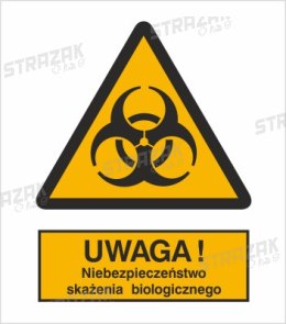 OSTRZEŻENIE PRZED SKAŻENIEM BIOLOGICZNYM - płyta sztywna 20x30cm