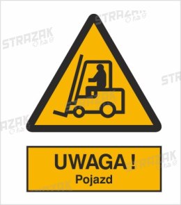 OSTRZEŻENIE PRZED URZĄDZENIAMI DO TRANSPORTU POZIOMEGO - płyta sztywna 20x30cm