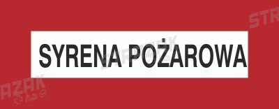 SYRENA POŻAROWA - płyta sztywna 14x36cm