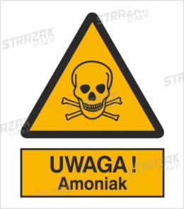 UWAGA! AMONIAK - płyta sztywna 20x30cm
