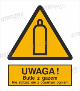 UWAGA! BUTLE Z GAZEM. NIE ZBLIŻAĆ SIĘ Z OTWARTYM OGNIEM - płyta sztywna 20x30cm