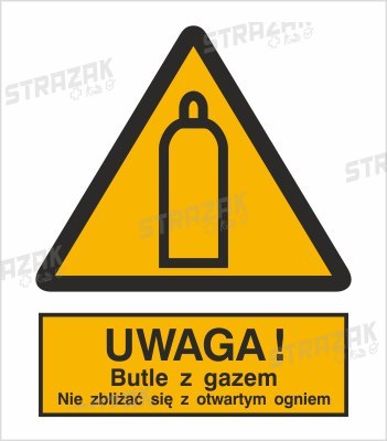 UWAGA! BUTLE Z GAZEM. NIE ZBLIŻAĆ SIĘ Z OTWARTYM OGNIEM - płyta sztywna 20x30cm