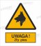 UWAGA! ZŁY PIES - płyta sztywna 20x30cm