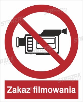 ZAKAZ FILMOWANIA - płyta sztywna 20x30cm