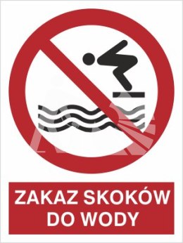 ZAKAZ SKOKÓW DO WODY - płyta sztywna 20x30cm