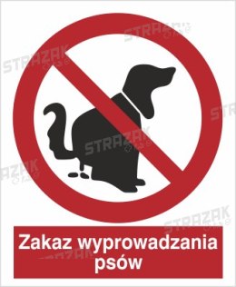 ZAKAZ WYPROWADZANIA PSÓW - płyta sztywna 20x30cm