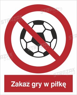 ZAKAZ GRY W PIŁKĘ - płyta sztywna 20x30cm