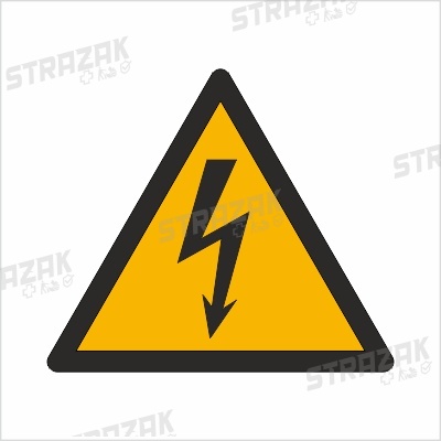 OSTRZEŻENIE PRZED NAPIĘCIEM ELEKTRYCZNYM - folia samoprzylepna 10x10cm