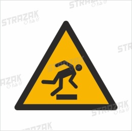 OSTRZEŻENIE PRZED NIEBEZPIECZEŃSTWEM POTKNIĘCIA SIĘ - płyta sztywna 23x23 cm