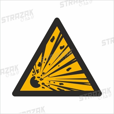 OSTRZEŻENIE PRZED NIEBEZPIECZEŃSTWEM WYBUCHU - płyta sztywna 10x10cm