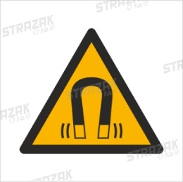 OSTRZEŻENIE PRZED SILNYM POLEM MAGNETYCZNYM - płyta sztywna 23x23 cm