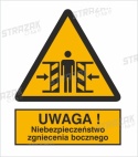 OSTRZEŻENIE PRZED ZGNIECENIEM BOCZNYM - płyta sztywna 23x23 cm