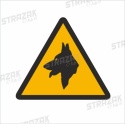 OSTRZEŻENIE PRZED ZŁYM PSEM - płyta sztywna 23x23 cm