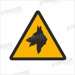 OSTRZEŻENIE PRZED ZŁYM PSEM - płyta sztywna 23x23 cm