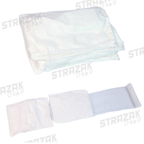 Opatrunek Indywidualny Typu "W" Wojskowy Taktyczny 2x Tampon 15x11cm bandaż 4m