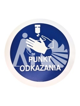 PUNKT ODKAŻANIA znak podłogowy antypoślizgowy