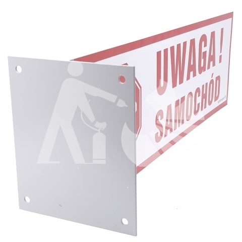 UWAGA! SAMOCHÓD - blacha T 20x60cm