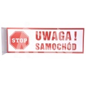 UWAGA! SAMOCHÓD - blacha T 20x60cm