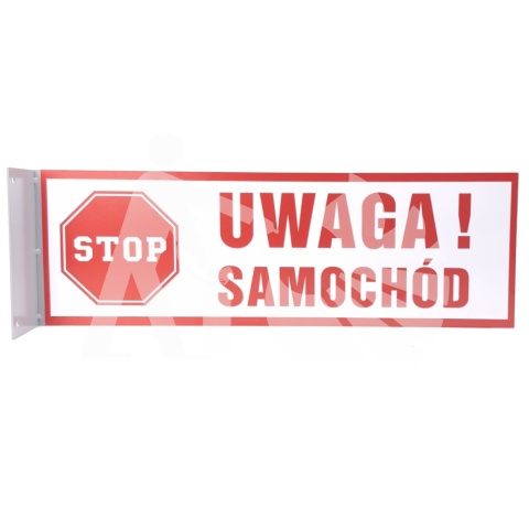UWAGA! SAMOCHÓD - blacha T 20x60cm