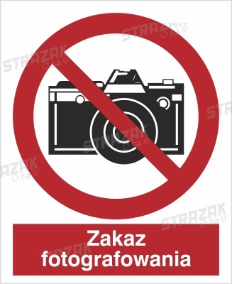 ZAKAZ FOTOGRAFOWANIA - płyta sztywna 10x10cm