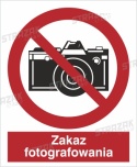 ZAKAZ FOTOGRAFOWANIA - płyta sztywna 23x23 cm
