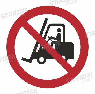 ZAKAZ RUCHU URZĄDZEŃ DO TRANSPORTU POZIOMEGO - płyta sztywna 23x23 cm