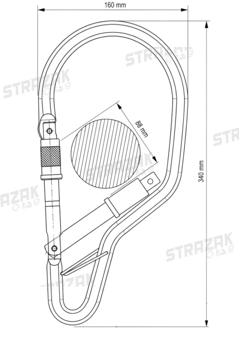 Zatrzaśnik karabińczyk aluminiowy z blokadą typu Twist-Lock AZ 125