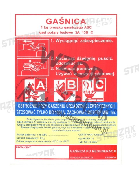 Etykieta GP-1z BC uniwersalna czerwona