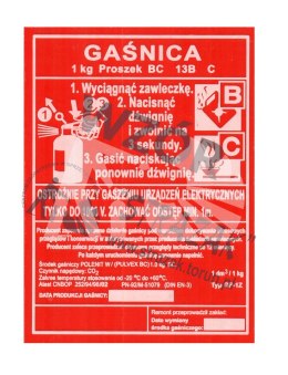 Etykieta GP-2x ABC OGNIOCHRON biała oryginał