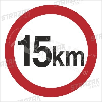 OGRANICZENIE PRĘDKOŚCI DO 15KM - płyta sztywna 33x33cm