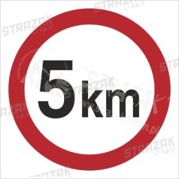 OGRANICZENIE PRĘDKOŚCI DO 5KM - płyta sztywna 33x33cm