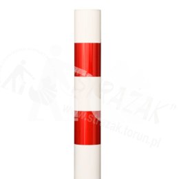 Słupek U-12c metalowy, biało-czerwony h-130cm