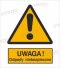 OSTRZEŻENIE PRZED NIEBEZPIECZNYMI ODPADAMI - folia samoprzylepna 10x15cm