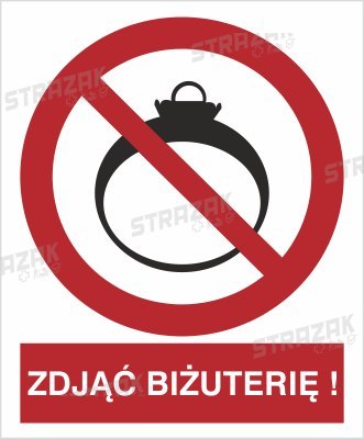 ZAKAZ WCHODZENIA Z BIŻUTERIĄ - folia samoprzylepna 10x15cm