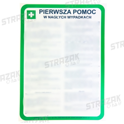 INSTRUKCJA PIERWSZEJ POMOCY W NAGŁYCH WYPADKACH