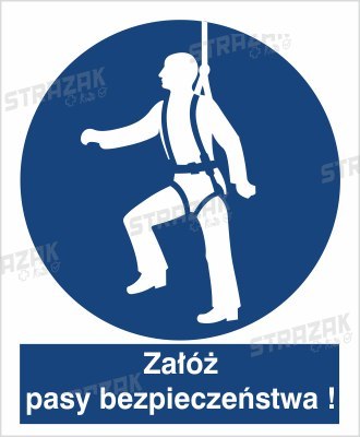 NAKAZ UŻYWANIA PASÓW BEZPIECZEŃSTWA - folia samoprzylepna 10x15cm