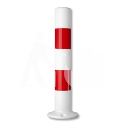 Słupek U-12c z tworzywa na podstawie, biało-czerwony h-80cm