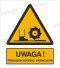 UWAGA! NIEBEZPIECZEŃSTWO OKALECZENIA - folia samoprzylepna 10x15cm
