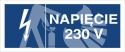 NAPIĘCIE 230V - folia samoprzylepna 20x30cm