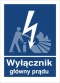WYŁĄCZNIK GŁÓWNY PRĄDU - folia magnetyczna 20x30cm