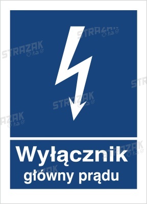 WYŁĄCZNIK GŁÓWNY PRĄDU - folia samoprzylepna 20x30cm