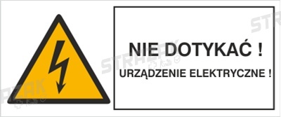 NIE DOTYKAĆ! URZĄDZENIE ELEKTRYCZNE! - folia samoprzylepna 20x30cm
